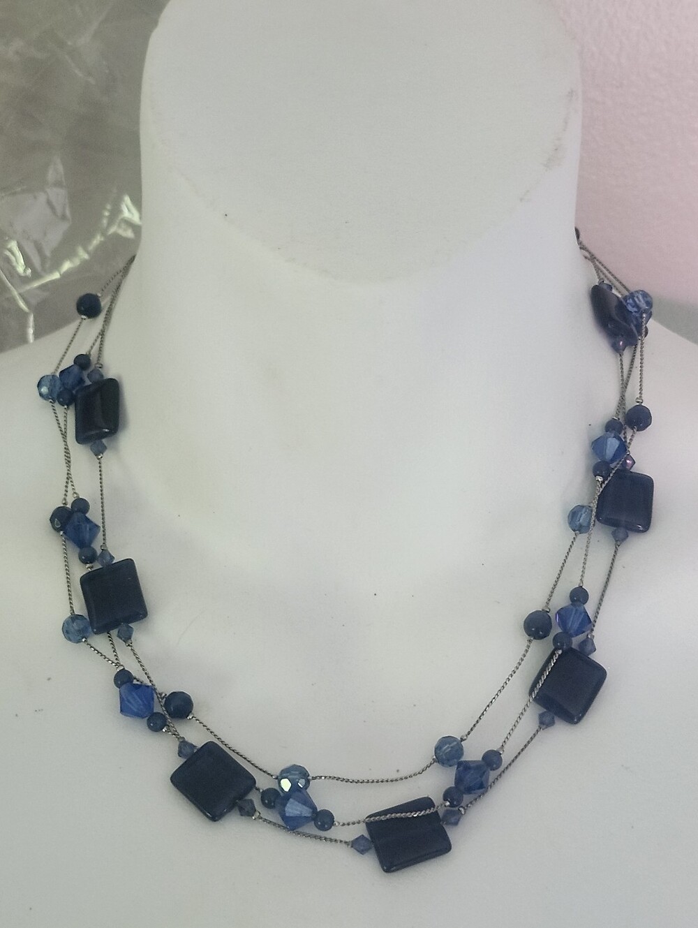 Lia Sophia Blue Multi-Strand Beaded Necklace